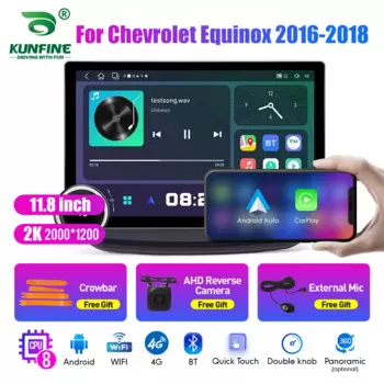 11,8-дюймовый 2K двойной ручкой 2 Din автомобильный радиоприемник для Honda Equinox 2016-2018 автомобильный радиоприемник DVD мультимедийный видеоплеер Android Auto Carplay