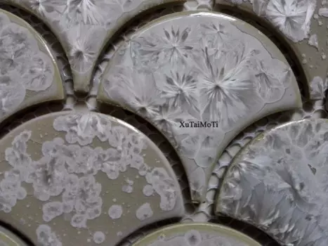 11 шт. белая рыбья чешуя керамическая мозаичная плитка кухня backsplash ванная комната обои бассейн настенная плитка Душ Вентилятор фарфоровое украшение