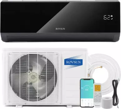 12000 BTU 19 SEER энергосберегающий сплит-система без каналов кондиционер с предварительно заряженным конденсаторным тепловым насосом и установочным комплектом