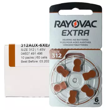 120 шт., батарейки для слуховых аппаратов A312 Rayovac 1,45 в 312 312A A312 PR41