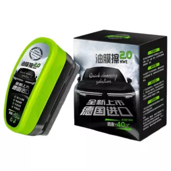 120ML Car Glass Oil Film Remover Windshield Cleaner Auto Glass Sponge Cleaning Brush Removes Dirt Water Spots Stain Removal