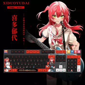 129 клавиш/набор Bocchi the Rock! Стиль Kita Ikuyo PBT Keycaps для MX Switch Keycap DIY механическая клавиатура игра подарок