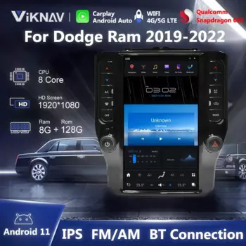 12,1-дюймовый Android13 для Dodge RAM, автомобильный радиоприемник 2019-2022, замена авто стерео, GPS-навигация, мультимедийный плеер, сенсорный экран