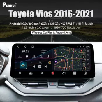 12.3 дюймовый автомобильный радиоприемник redpower для Toyota Vios 2016-2021 автомобильное DSP Android 10,0 CarPlay