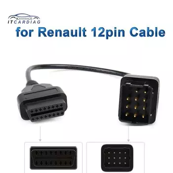 12-контактный кабель OBD OBD2 для Renault, переходник, Диагностический кабель для грузовиков, кабель-удлинитель 16 контактов для Renault 12 контактов