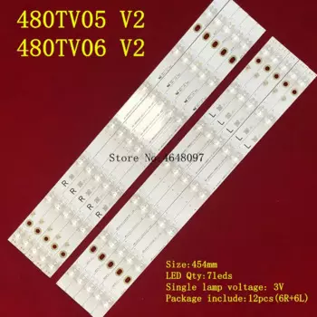12 шт. (6 * R 6 * L) светодиодная лента для подсветки Panasoni TX-48AX630B TX-48AX630E 480TV05 480TV06 V2 R L