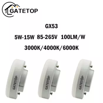 12 шт./лот Amazon взрывной светодиодный прожектор для шкафа GX53 AC85-265V высокая эффективность света без мерцания теплый белый свет 5 Вт-15 Вт