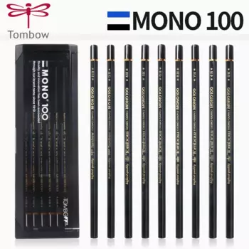 Tombow MONO 100 черные простые карандаши, набор из 12 штук