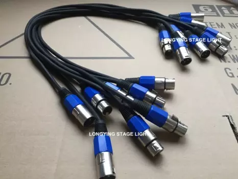 12 шт./партия 6 м 3-контактный разъем сигнальный кабель DMX DMX512 сценическое освещение сигнальный кабель Светодиодный прожектор движущийся головной свет