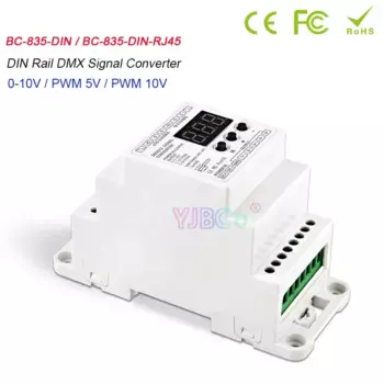 12 В-24 В, DIN-рейка, 5 лампочек/CW DMX512, блестящий контроллер DMX512/1990, сигнал 0-10 В/ШИМ 5 В, ШИМ 10 В, блестящий сигнал