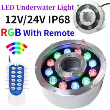 12 В/24 В IP68 RGB фотовспышка с дистанционным управлением, водонепроницаемый декоративный прожектор для бассейна, сада, фонтана, бассейна