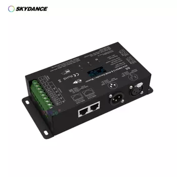 12 В-24 В постоянного тока 6 А * 5 каналов DMX 512 светодиодный контроллер RBGWC декодер RDM для светодиодной ленты RGB + CCT XLR3 RJ45 OLED-дисплей 4- ШИМ RDM 8/16 бит
