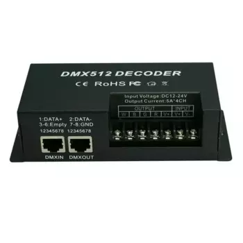 12 В DMX512 5A 4-канальный контроллер постоянного декодера для светодиодной ленты 5050 RGBW