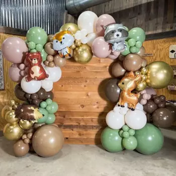 130Pcs Forest Animal Balloons Garland Arch Safari Jungle Theme for Boy Girl Birthday Party Baby Shower Party Decoration Supplies