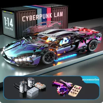 1314 шт. технический конструктор 1:14 черный фиолетовый спортивный автомобиль, сборные гоночные автомобили, кирпичи, игрушки, подарок на день рождения для мальчика