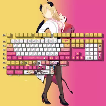 132 клавиш/комплект, механическая клавиатура Hololive Vtuber Yuzuki Choco Keycaps PBT Cherry Height для MX Switch