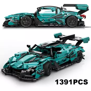 1391 шт., Детский конструктор гоночный автомобиль MOC