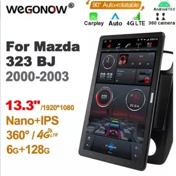 13,3-дюймовый автомобильный радиоприемник Ownice 1Din Android10.0 с панорамой на 360 градусов для Mazda 323 BJ 2000-2003 GPS-автоматический аудиоплеер SPDIF 4G LTE без DVD