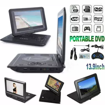 13,9 дюймовый портативный DVD-плеер, EVD-плеер без регионов, USB-порт, 270 градусов, экран Вращающийся шарнир, EVD-плеер, DVD-плеер