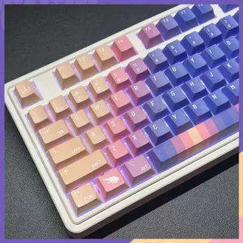 140 клавиш/набор колпачков для клавиш с единорогом DIY PBT, 5-сторонние колпачки для клавиш с красителем, колпачки для клавиш с профилем KCA для механической клавиатуры 61 64 68 87 980 104