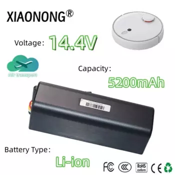 14,4 В 5200/6500/9800 мАч Xiaomi робот-пылесос сменный аккумулятор для Xiaomi Roborock S55 S60 S65 S50 S51 S5 MAX S6 часть