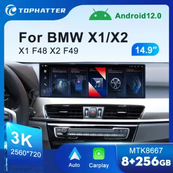 14,9-дюймовый автомобильный радиоприемник для BMW X1 X2 F48 F49 NBT EVO, экран системы, беспроводной CarPlay, Android Auto, мультимедийный плеер, экран головного устройства