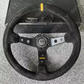 14-дюймовый универсальный гоночный руль для дрифта, автомобиль Mattev, замша, стиль JDM, матовый черный