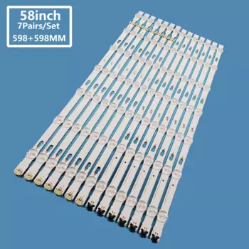 14 шт./комплект, светодиодная лента для подсветки телевизора Samsung UA58NU7103 UE58MU6120 UE58MU6192 UN58MU6100 UN58MU6070