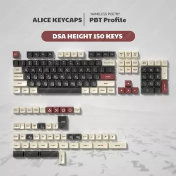 150/170 клавиш Alice Keyboard PBT Колпачки для клавиш с двойным профилем DSA PBT Колпачки для клавиш Cherry MX Switches Механическая игровая клавиатура