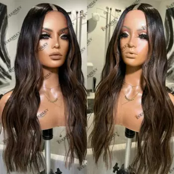 150 Density Slightly Wavy V Part Wig Human Hair for Black Women With Clips Glueless Adjustables 1x4 Size U Part Wig Human Hair