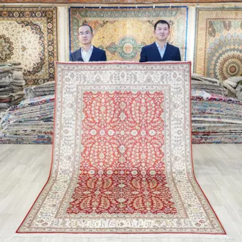 152x244 см персидский шелковый ковер красный выгодный ручной работы Isfahan ковер (YJH012B)