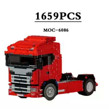 1659 шт., Детский конструктор «Красный грузовик»