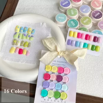 16 цветов, 5 мл, гель-лак для ногтей Macaron Candy, цвета весна-лето, розовый, фиолетовый, полуперманентный гель-лак для дизайна ногтей для маникюра