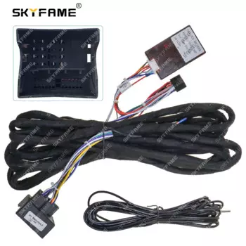 16-контактный автомобильный адаптер электропроводки SKYFAME, Canbus Box декодер, Android радио, кабель питания 6 м для Bmw E39 E53 X5 5 Series