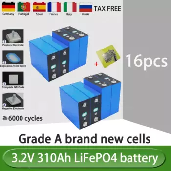 16 шт. 3,2 В Ач LifePO4 аккумуляторная батарея 12 В 24 в 48 В подходит для RV Solar Высококачественная аккумуляторная батарея класса А/беспошлинная