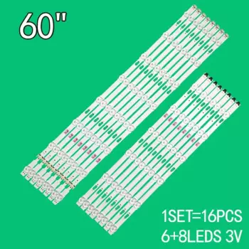 16 шт., 60-дюймовая светодиодная подсветка 60dcb, подходит для Samsung UE60KU6000K V5DU-600DCA-R1 GJ060HGSV7H 60JU6000 UN60JU71