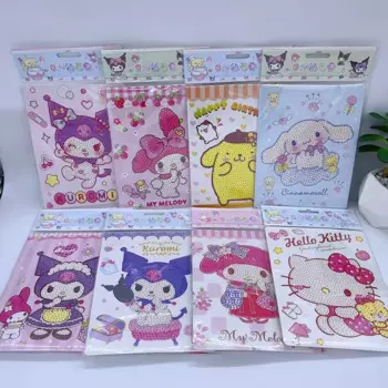 16 шт. Алмазная картина Sanrio, детская мультяшная картина Hello Kitty Melody Cinnamoroll, ручная работа, в горошек, алмазная картина, игрушка «сделай сам»
