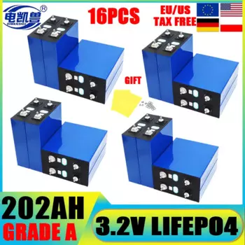 16 шт. Lifepo4 3,2 В 202 Ач 150 Ач 310 Ач 280 Ач 320 Ач 105 Ач Grade A DIY 12 В 24 В 48 В литиевая аккумуляторная батарея для EV RV Golf Car