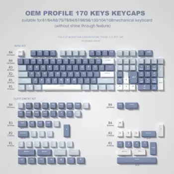 170 клавиши Rain Theme PBT двойные колпачки для клавиш OEM набор профилей колпачок для клавиш с подсветкой для переключателей Cherry MX Механическая игровая клавиатура
