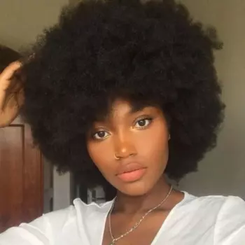 180D афро кудрявые человеческие волосы парик 70s большой надувной и мягкий натуральный вид человеческие волосы парик полностью машинная работа парик для женщин