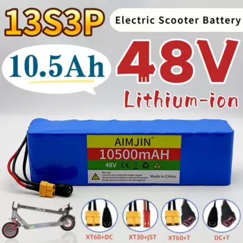 18650 13S3P литий-ионный аккумулятор 48 В, 10500 мАч, 1000 Вт, перезаряжаемая батарея подходит для оригинальных батарей