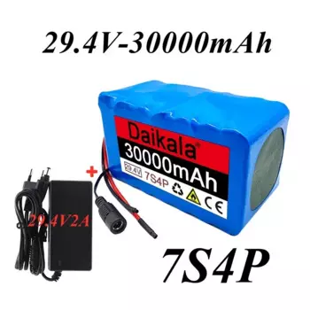 18650 7S4P 24V комплект литий-ионный батарей 29,4 V 30Ah литиевая аккумуляторная батарея ah безопасная и прочная