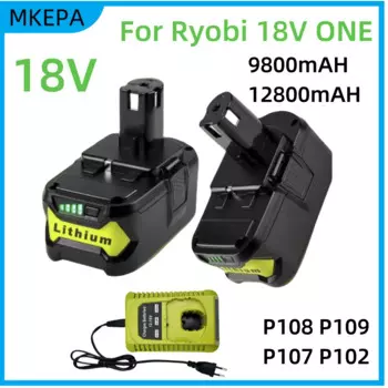 18 В 12800 Ач для RYOBI P108 18 В One + Plus аккумулятор 18 В литий-ионный электроинструмент P104 P107 RB18L50 RB18L20 P108 ryobi литиевый