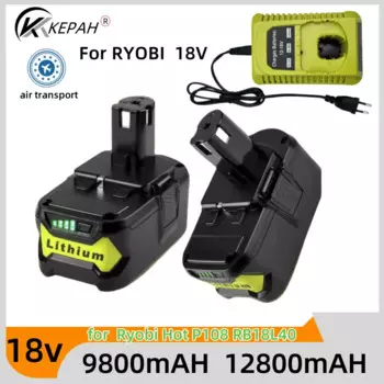 18 В 12800 Ач для RYOBI P108 18 В One + Plus аккумулятор 18 В литий-ионный электроинструмент P104 P107 RB18L50 RB18L20 P108 ryobi литиевый