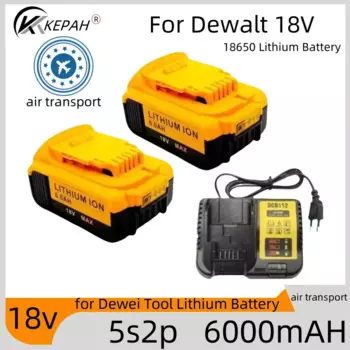 18 В 5S2P 6,0 Ач 18650 литий-ионный аккумулятор для инструментов dewalt 20 В, 18 В 6000 мАч DCB205 DCB201 DCB203 источник питания