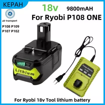 18 В для RYOBI P108 18 В 9800 Ач One + Plus аккумулятор 18 В литий-ионный электроинструмент P104 P107 RB18L50 RB18L20 P108 ryobi литиевый