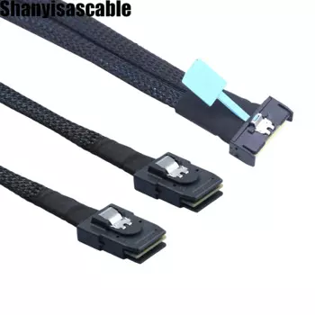 1.0M Server Adapter Cable Slime sas MCIO 8I to 2xSFF-8087 MINISAS Server Data Multifunction Convenient Adapter Cable