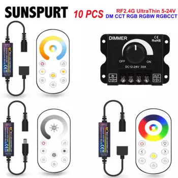 1-10 шт. 32A 2,4G RF сеть sync DM CCT RGBW Светодиодная лента красный зелёный синий сенсорный светодиодный контроллер светодиодный диммер с сенсорным пультом дистанционного управления регулируемая лента освещения