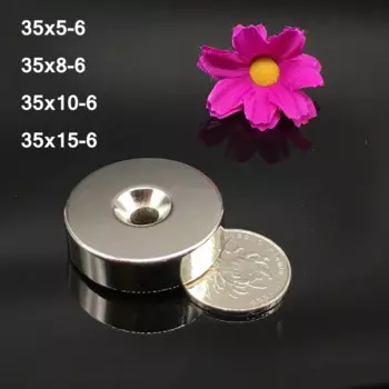 1/2 шт. неодимовый магнит D35mm отверстие 6 редкоземельный маленький сильный Круглый 35x1 0/35x 5/35x 8 Постоянный NdFeB никель магнитный