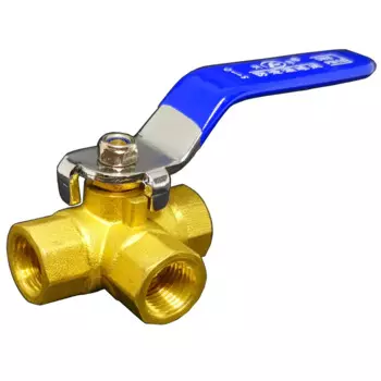 Латунный трехходовой шаровой кран 1/4"-1" BSP